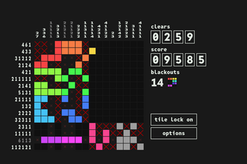 Nonononogram gameplay. A partially completed nonogram puzzle.