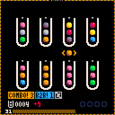 Orbsort gameplay. Currently there is an active 3 combo.